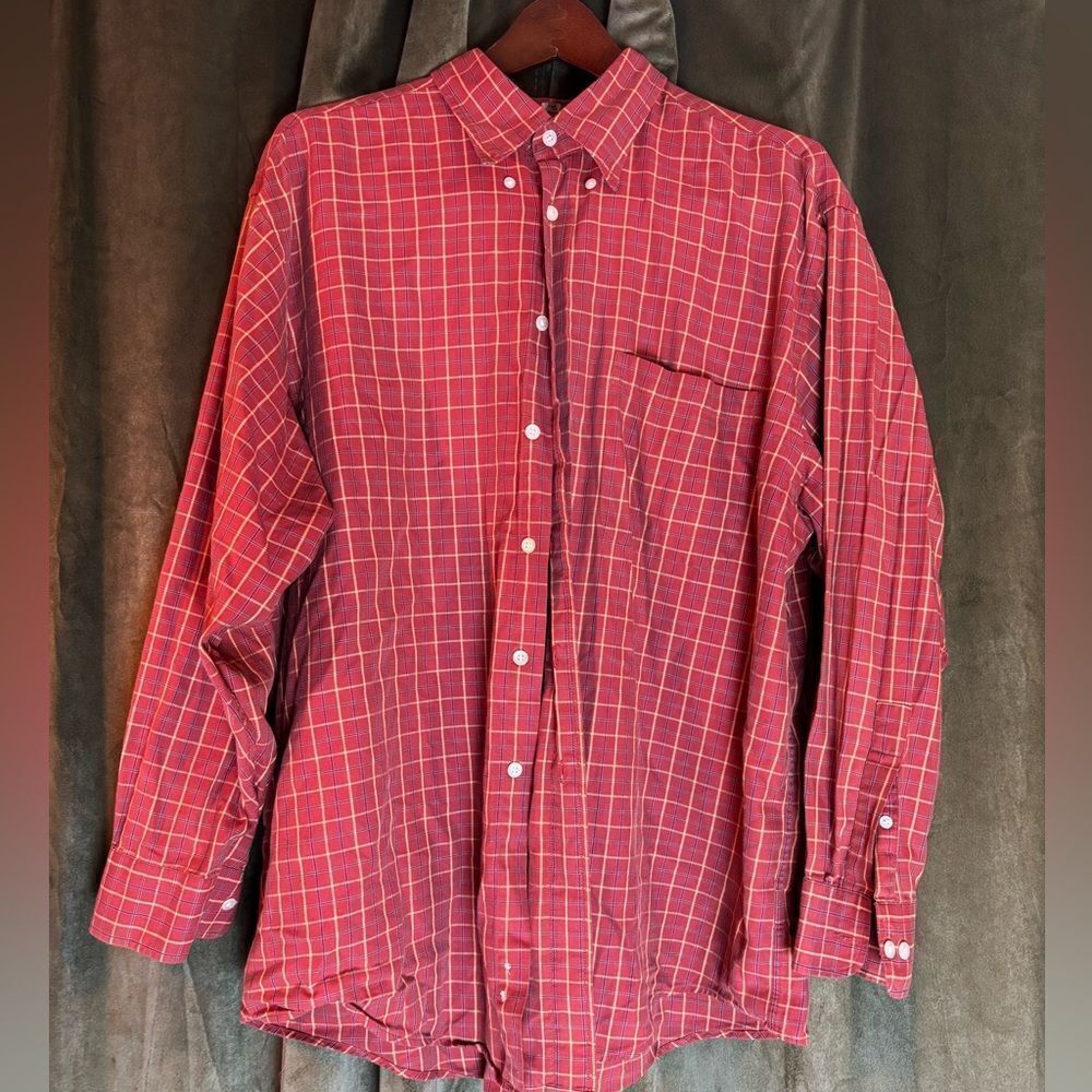 Turnbury Men's Red Checkered Shirt Fall Button down